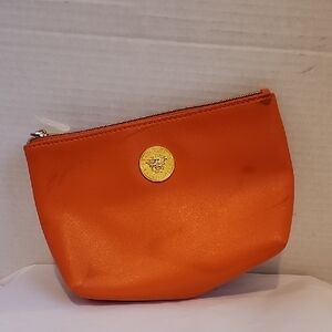 Versace Perfume Orange Pouch with Gold Emblem